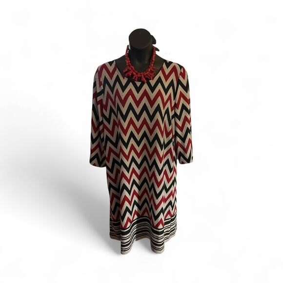 Bold Chevron Sheath Dress 3X – Fall Ready Chic - Picture 2 of 6